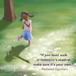 'If you must walk in someone's shadow' children's illustration painting by Adam Thornton Illustration. This was commissioned client work.